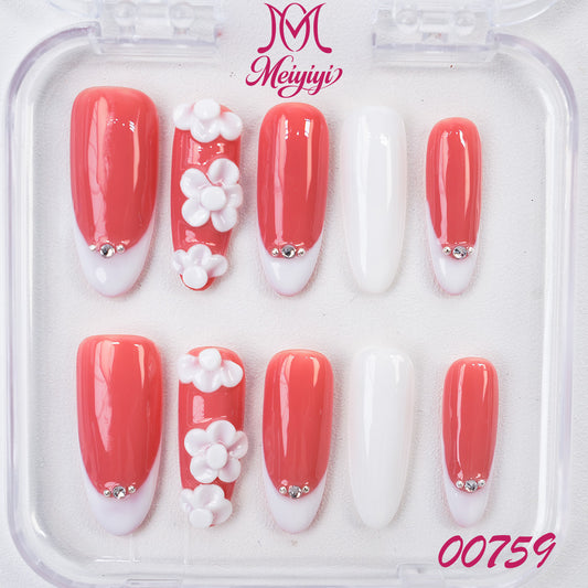 00759-MYY's designer original high-end design customized luxury hand-painted wearable nail art