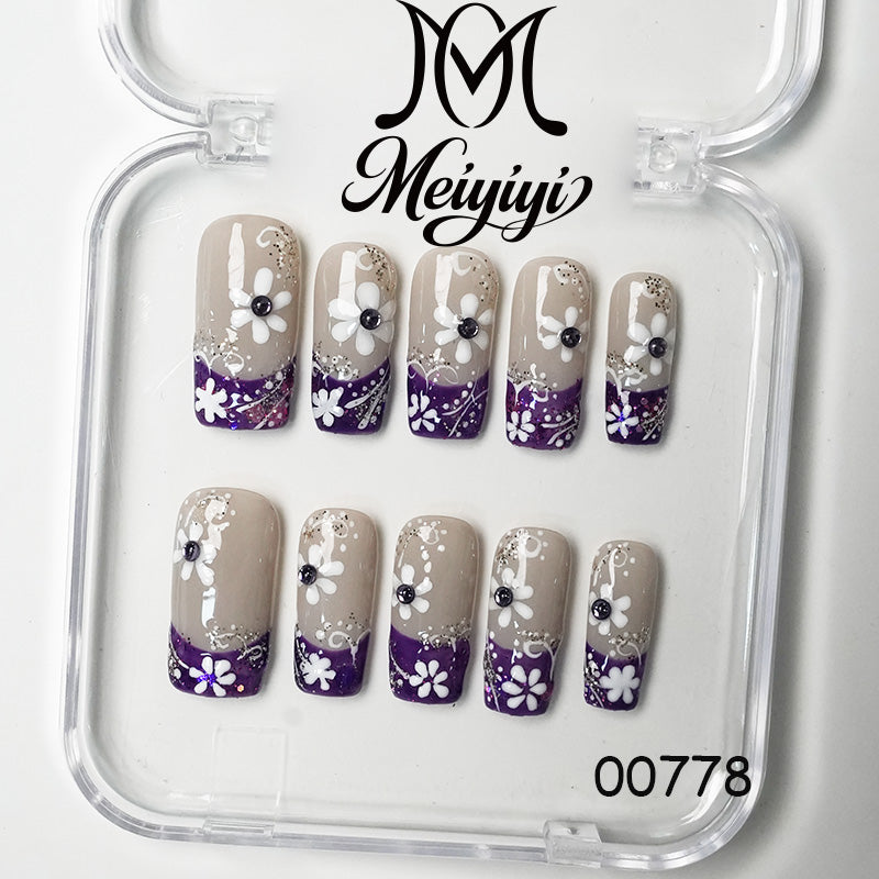 00778-MYY's designer original high-end design customized luxury hand-painted wearable nail art