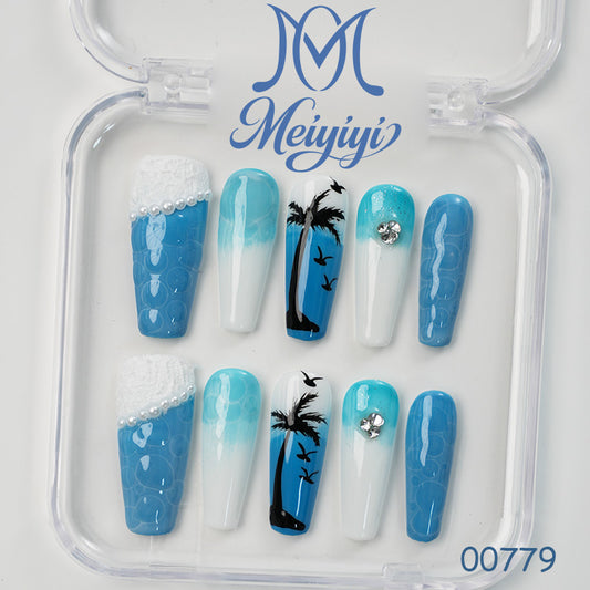 00779-MYY's designer original high-end design customized luxury hand-painted wearable nail art