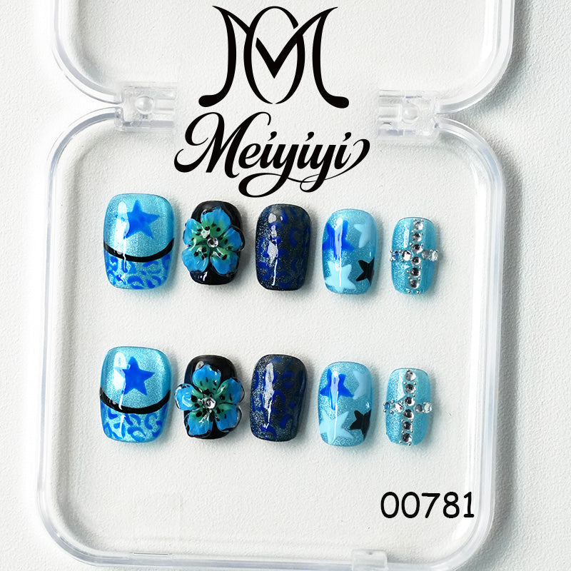 00781-MYY's designer original high-end design customized luxury hand-painted wearable nail art