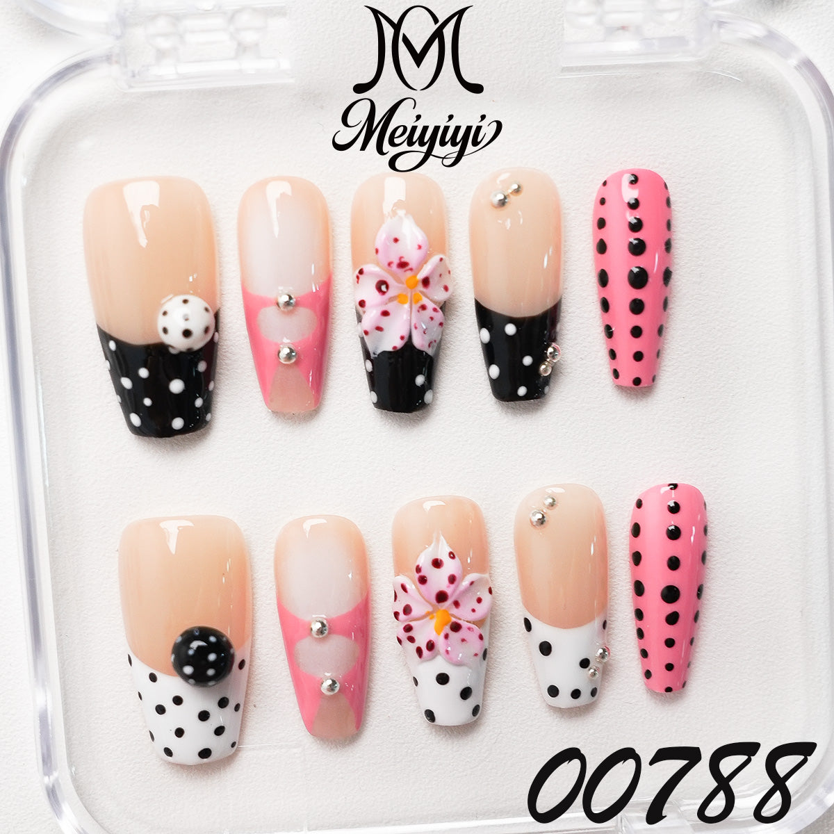 00788-MYY's designer original high-end design customized luxury hand-painted wearable nail art
