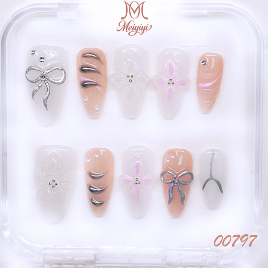 00797-MYY's designer original high-end design customized luxury hand-painted wearable nail art