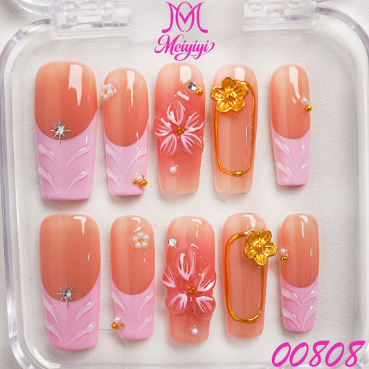 00808-MYY's designer original high-end design customized luxury hand-painted wearable nail art