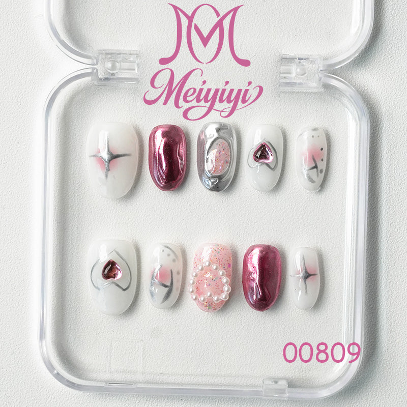 00809-MYY's designer original high-end design customized luxury hand-painted wearable nail art