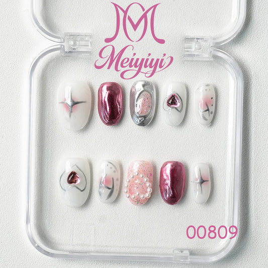 00809-MYY's designer original high-end design customized luxury hand-painted wearable nail art