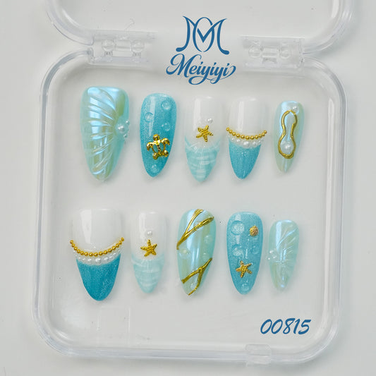 00815-MYY's designer original high-end design customized luxury hand-painted wearable nail art
