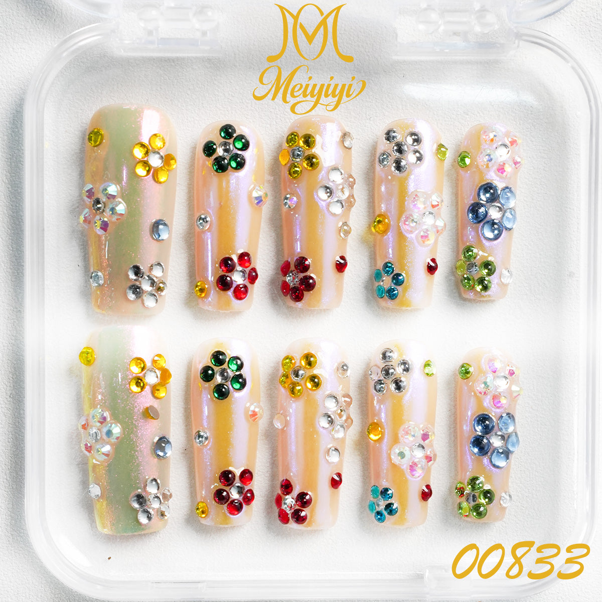 00833-MYY's designer original high-end design customized luxury hand-painted wearable nail art