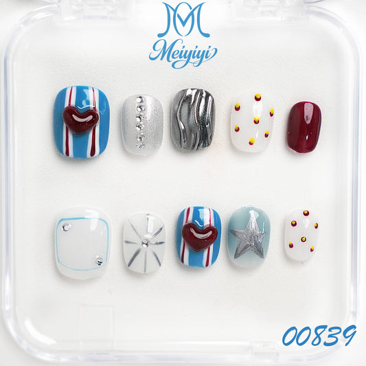 00839-MYY's designer original high-end design customized luxury hand-painted wearable nail art