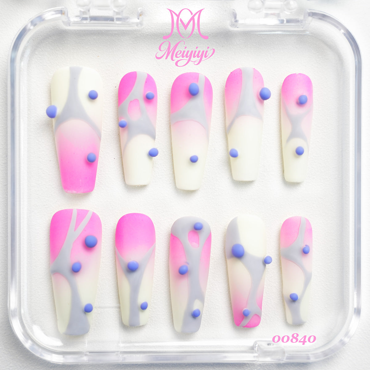 00840-MYY's designer original high-end design customized luxury hand-painted wearable nail art