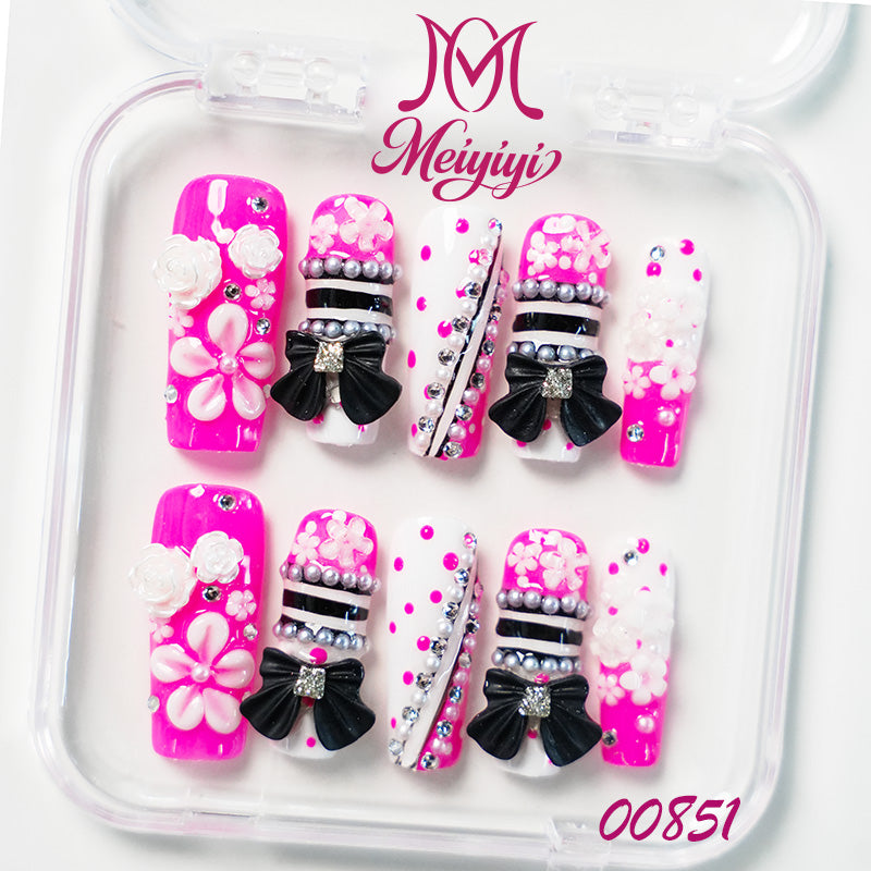 00851-MYY's designer original high-end design customized luxury hand-painted wearable nail art