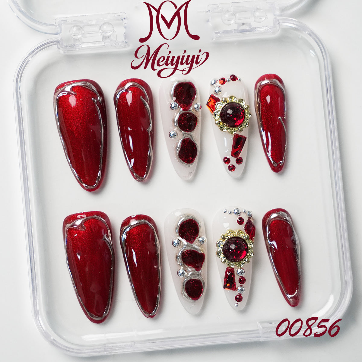 00856-MYY's designer original high-end design customized luxury hand-painted wearable nail art