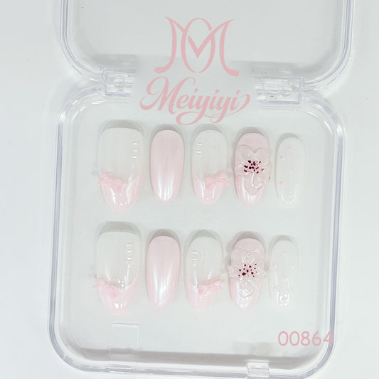 00864-MYY's designer original high-end design customized luxury hand-painted wearable nail art