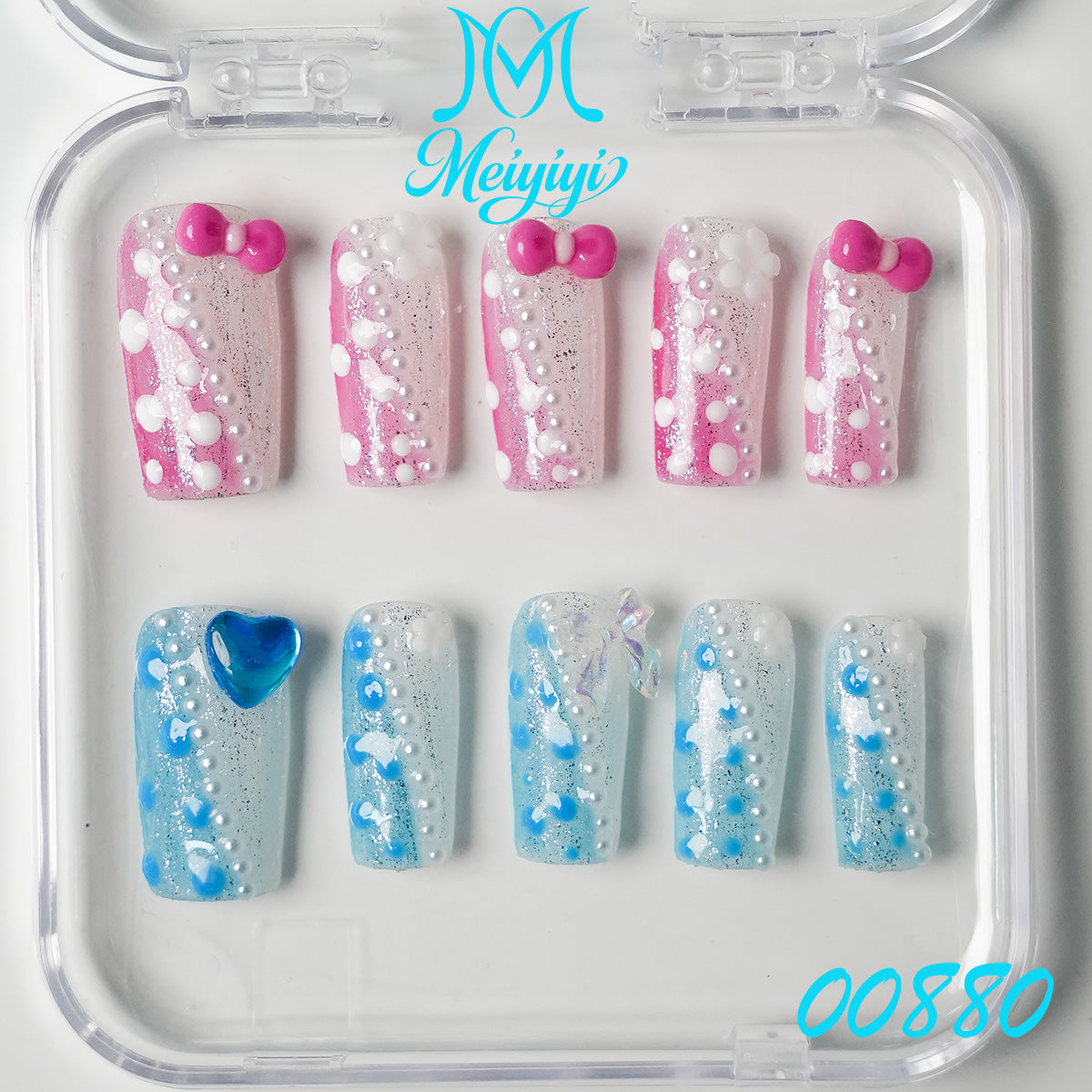 00880-MYY's designer original high-end design customized luxury hand-painted wearable nail art