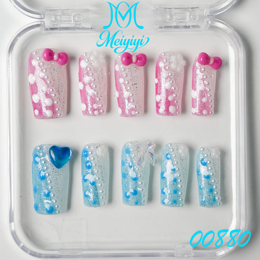 00880-MYY's designer original high-end design customized luxury hand-painted wearable nail art