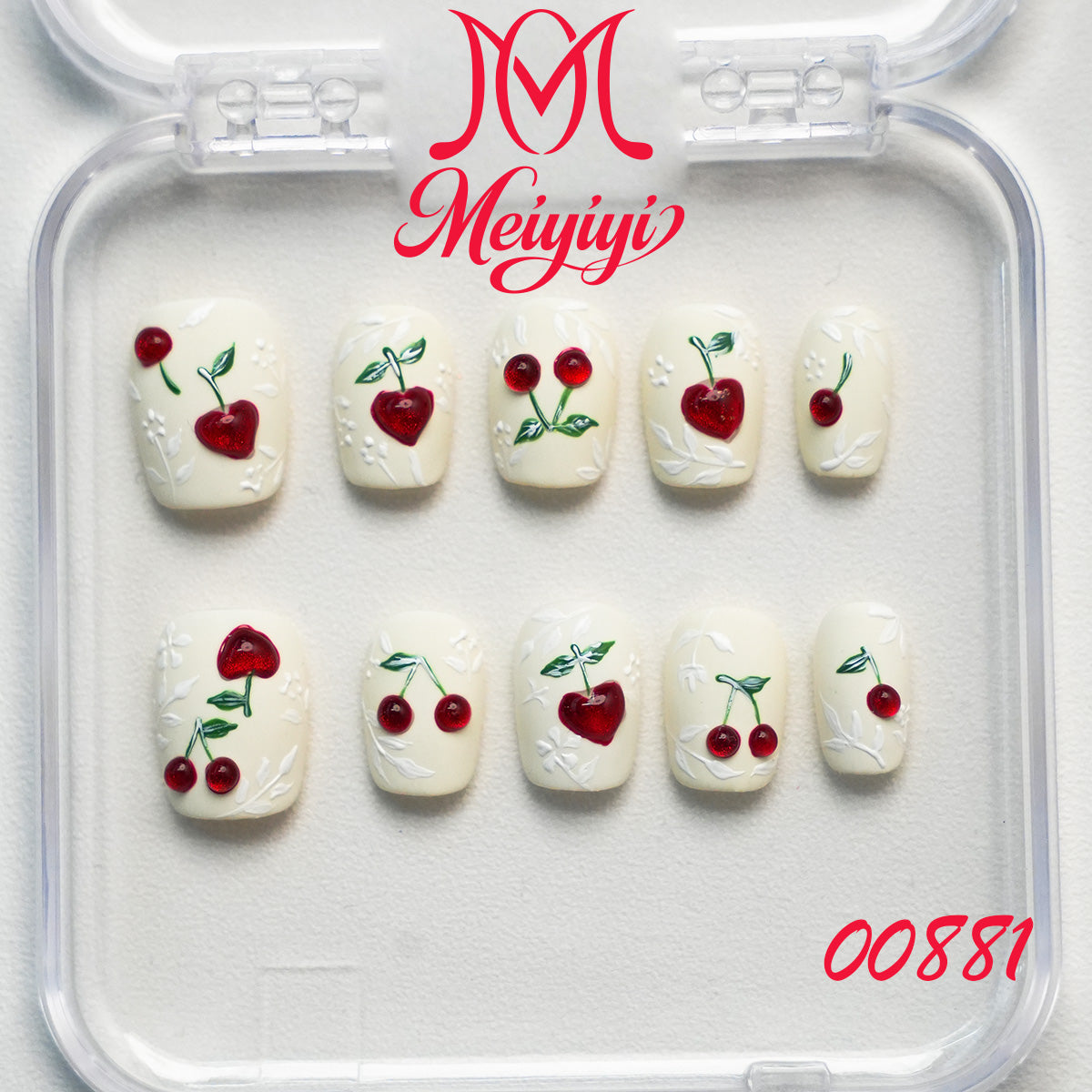 00881-MYY's designer original high-end design customized luxury hand-painted wearable nail art