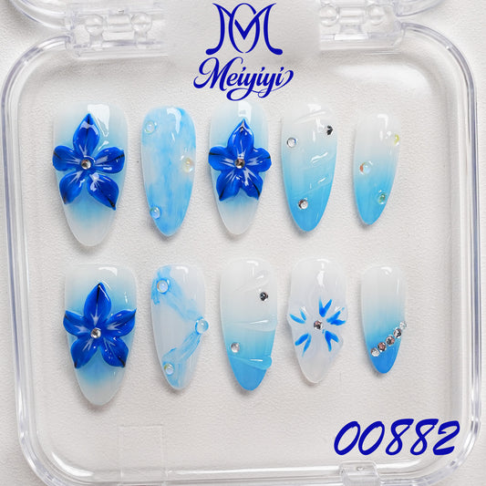 00882-MYY's designer original high-end design customized luxury hand-painted wearable nail art