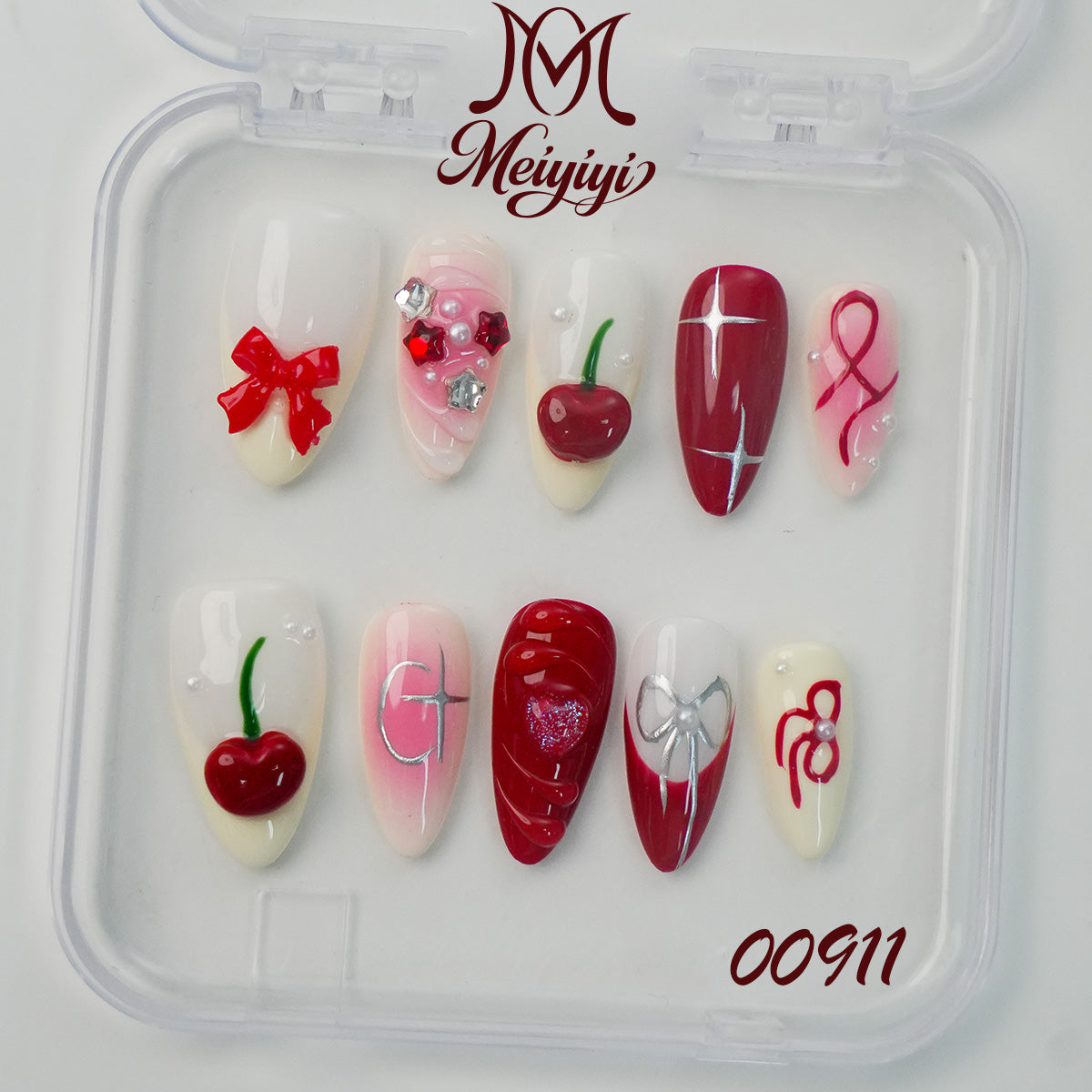 00911-MYY's designer original high-end design customized luxury hand-painted wearable nail art