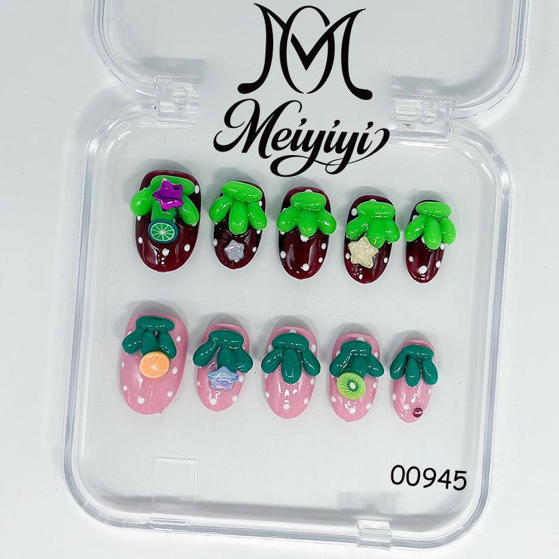 00945-MYY's designer original high-end design customized luxury hand-painted wearable nail art