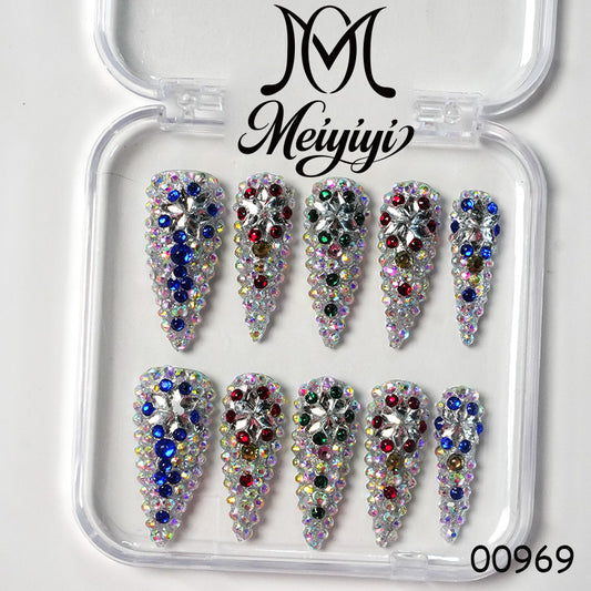 00969-MYY's designer original high-end design customized luxury hand-painted wearable nail art