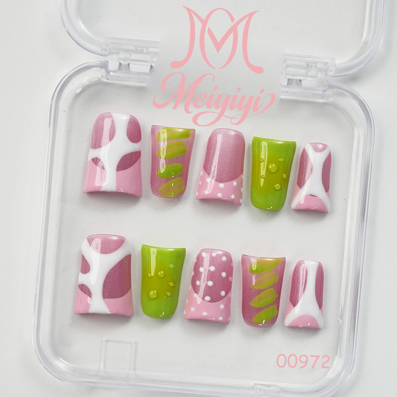00972-MYY's designer original high-end design customized luxury hand-painted wearable nail art