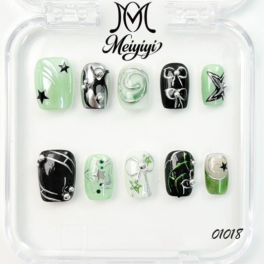 01018-MYY's designer original high-end design customized luxury hand-painted wearable nail art