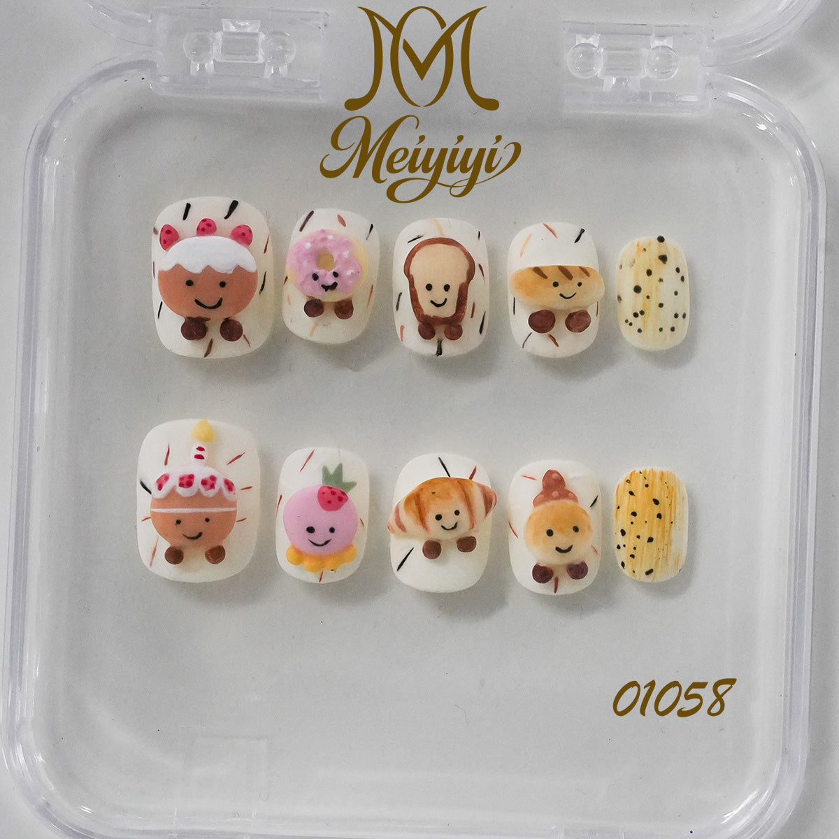 01058-MYY's designer original high-end design customized luxury hand-painted wearable nail art