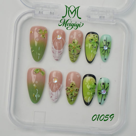 01059-MYY's designer original high-end design customized luxury hand-painted wearable nail art