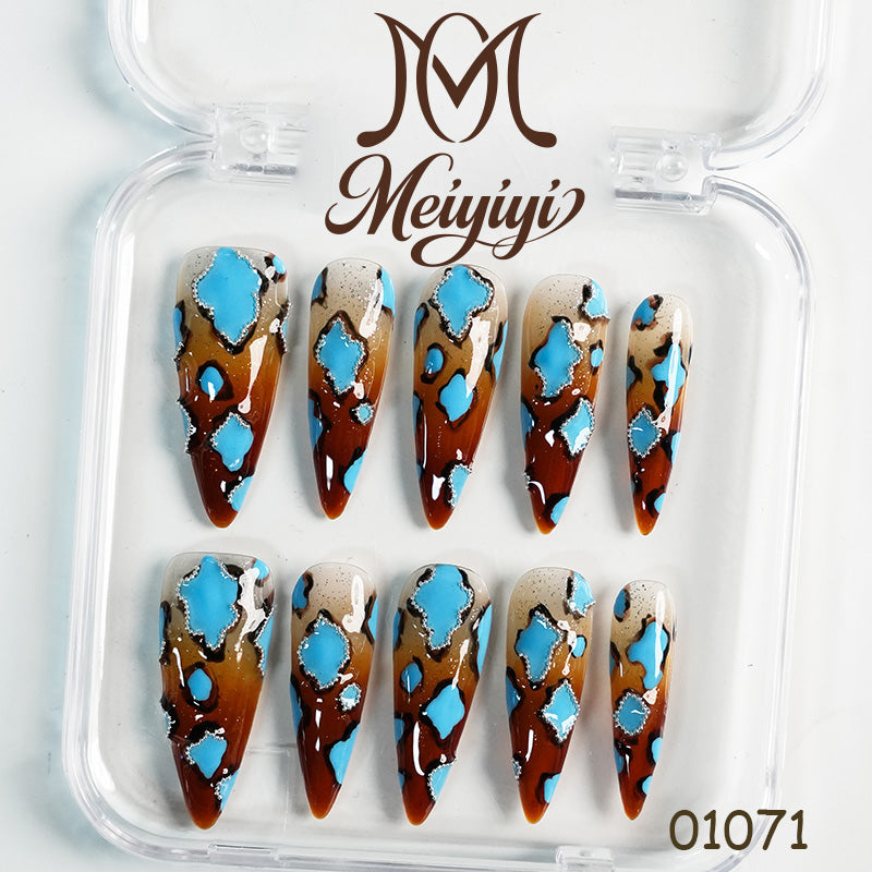 01071-MYY's designer original high-end design customized luxury hand-painted wearable nail art