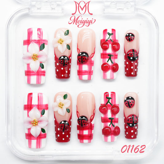01162-MYY's designer original high-end design customized luxury hand-painted wearable nail art
