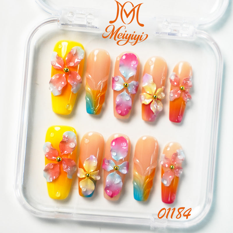 01184-MYY's designer original high-end design customized luxury hand-painted wearable nail art