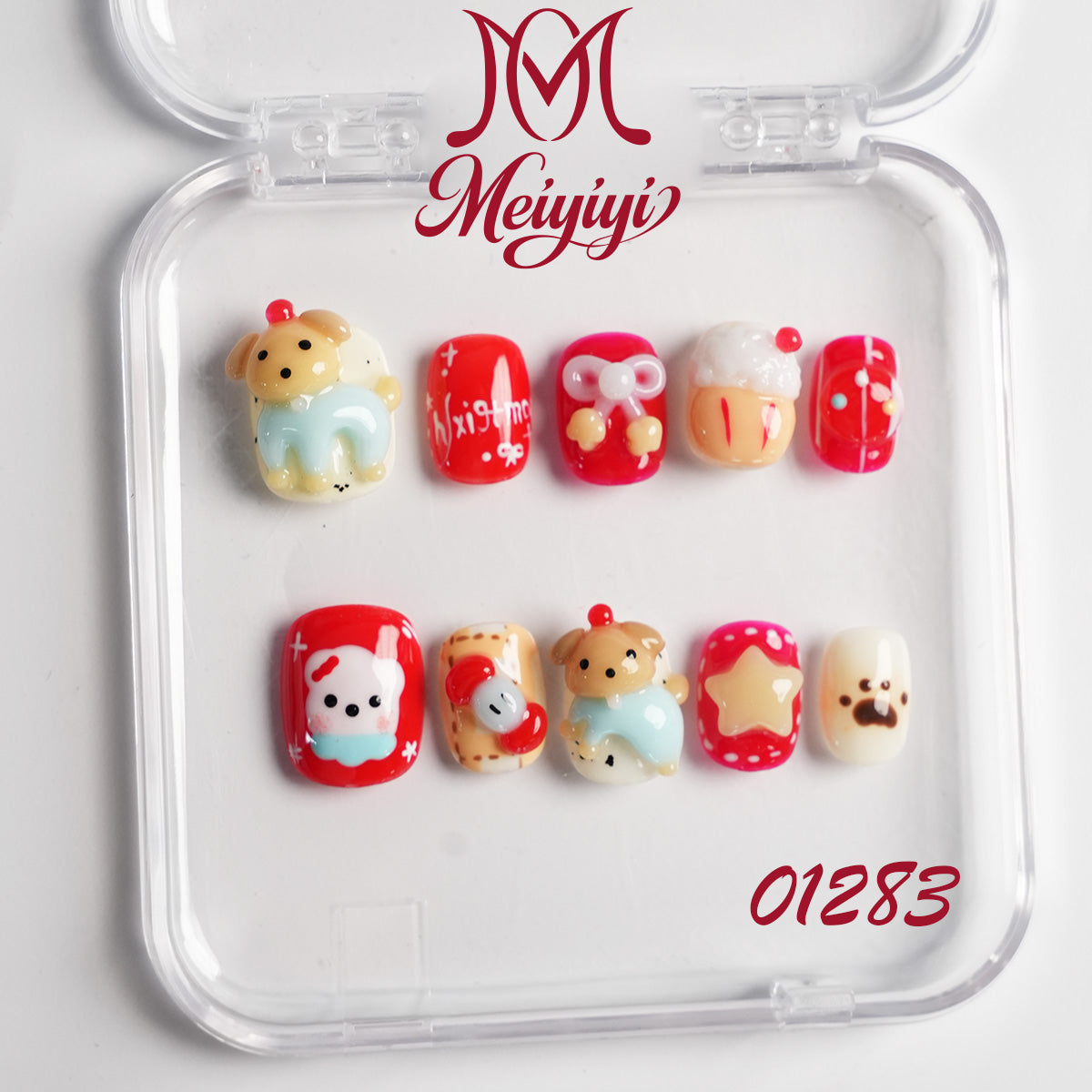 01283-MYY's designer original high-end design customized luxury hand-painted wearable nail art