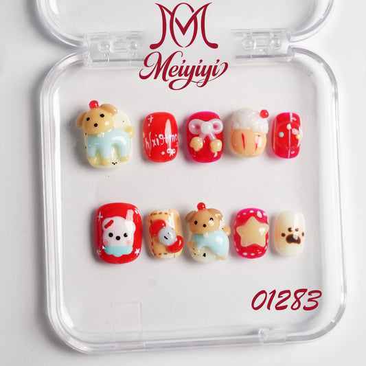 01283-MYY's designer original high-end design customized luxury hand-painted wearable nail art
