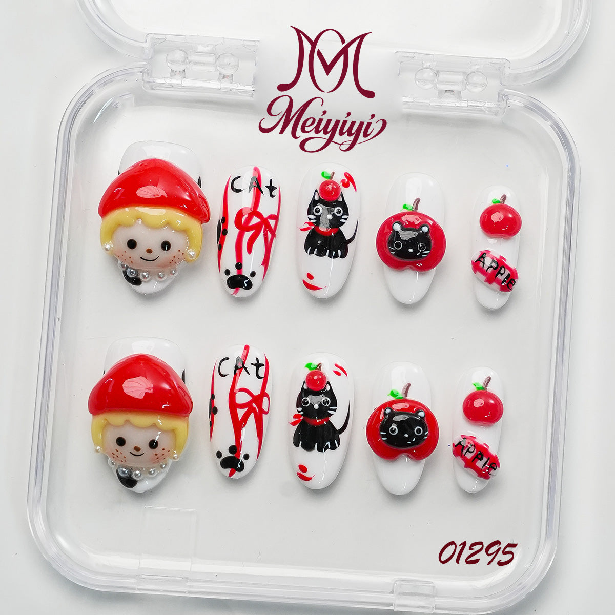 01295-MYY's designer original high-end design customized luxury hand-painted wearable nail art