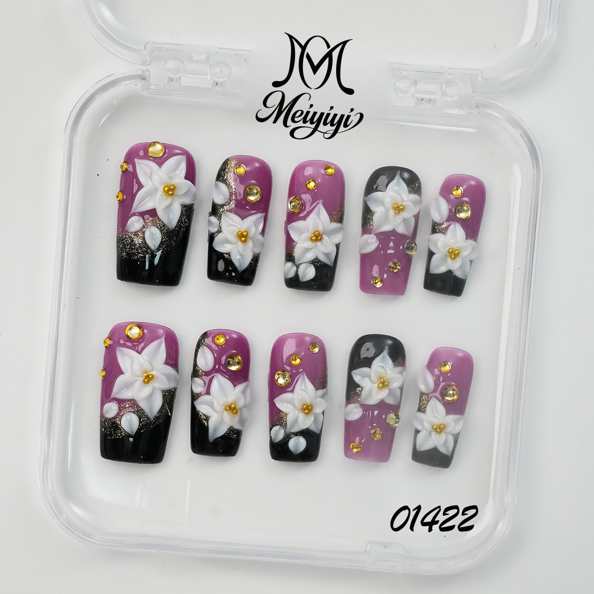 01422-MYY's designer original high-end design customized luxury hand-painted wearable nail art