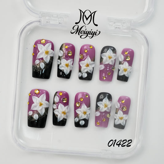 01422-MYY's designer original high-end design customized luxury hand-painted wearable nail art