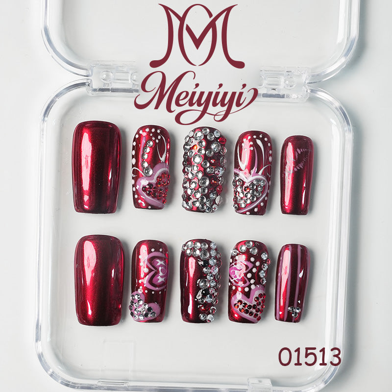 01513-MYY's designer original high-end design customized luxury hand-painted wearable nail art