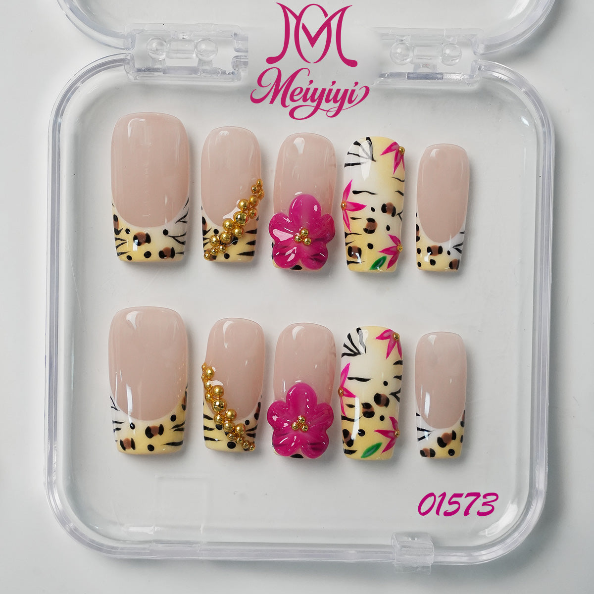 01573-MYY's designer original high-end design customized luxury hand-painted wearable nail art