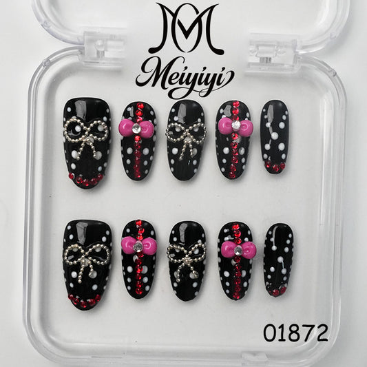 01872-MYY's designer original high-end design customized luxury hand-painted wearable nail art