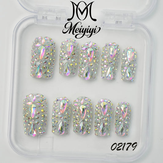 02179-MYY's designer original high-end design customized luxury hand-painted wearable nail art