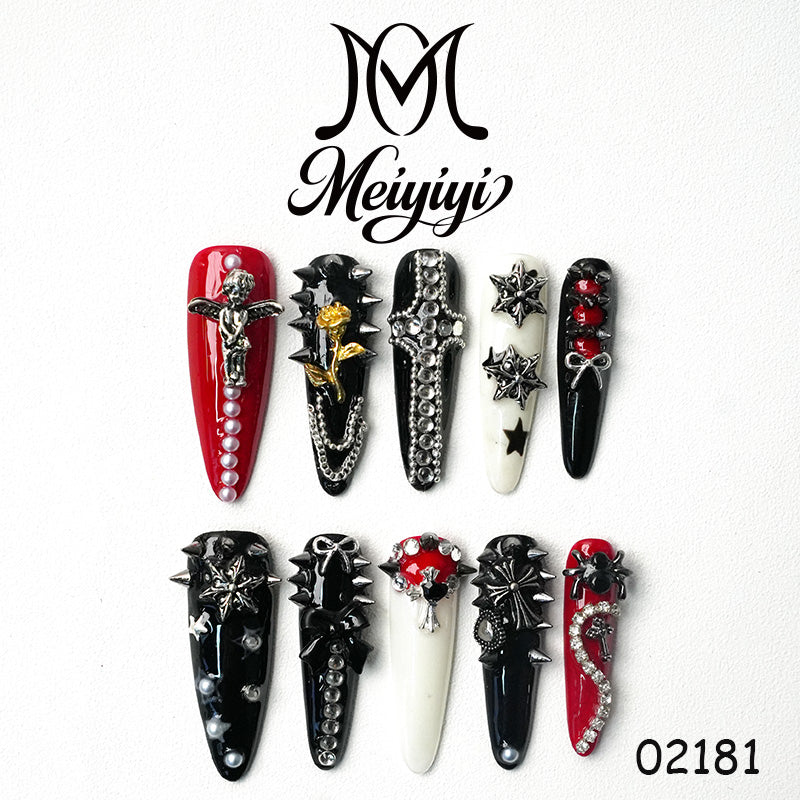 02181-MYY's designer original high-end design customized luxury hand-painted wearable nail art