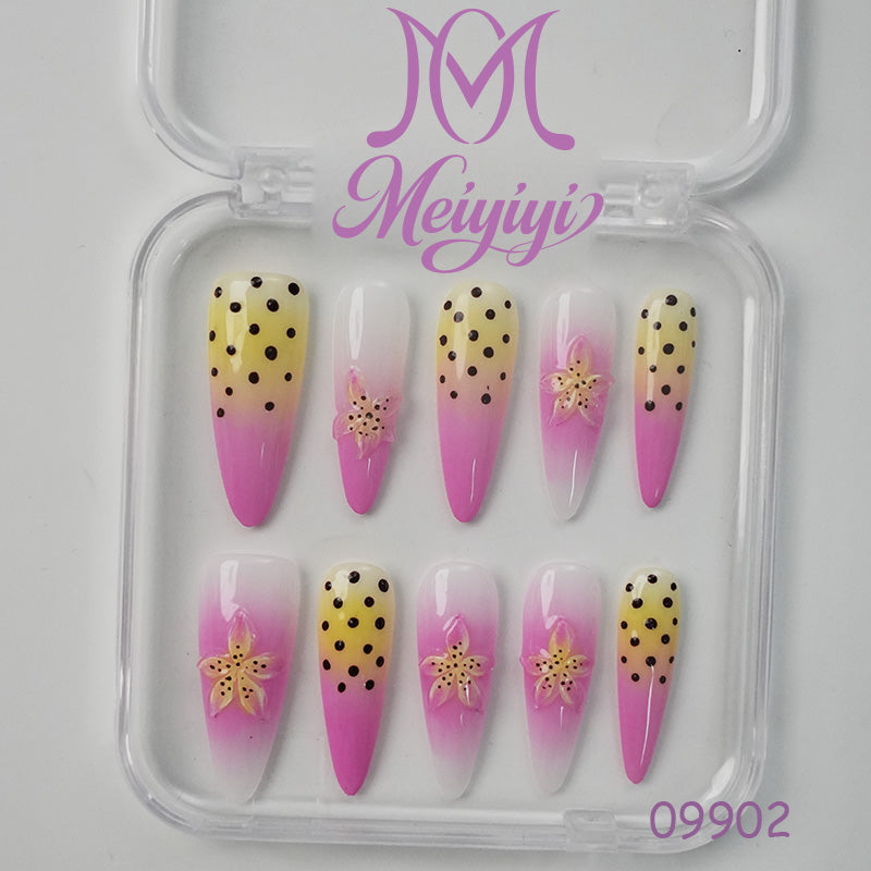 09902-MYY's designer original high-end design customized luxury hand-painted wearable nail art