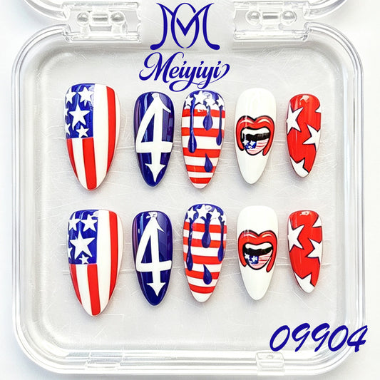 09904-MYY's designer original high-end design customized luxury hand-painted wearable nail art