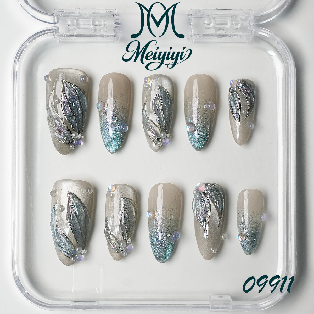 09911-MYY's designer original high-end design customized luxury hand-painted wearable nail art