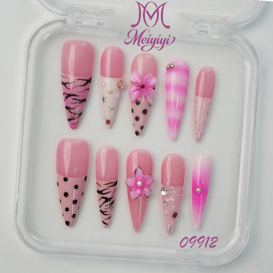 09912-MYY's designer original high-end design customized luxury hand-painted wearable nail art