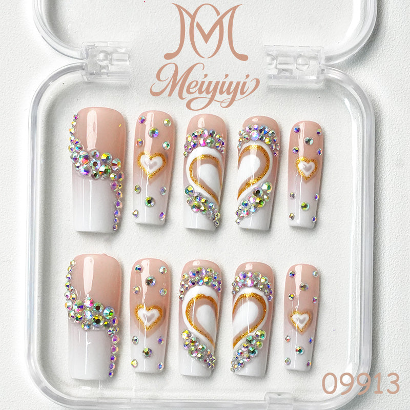 09913-MYY's designer original high-end design customized luxury hand-painted wearable nail art