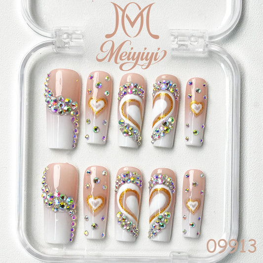 09913-MYY's designer original high-end design customized luxury hand-painted wearable nail art