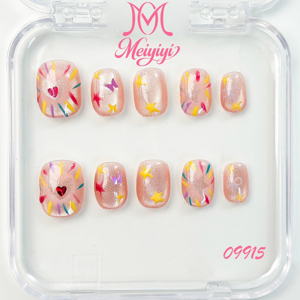 09915-MYY's designer original high-end design customized luxury hand-painted wearable nail art