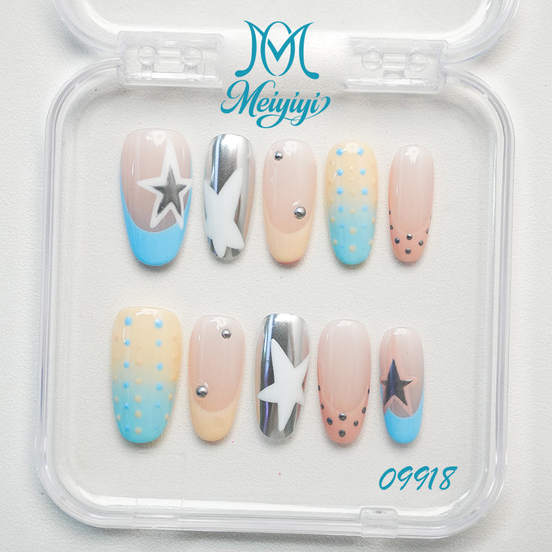 09918-MYY's designer original high-end design customized luxury hand-painted wearable nail art