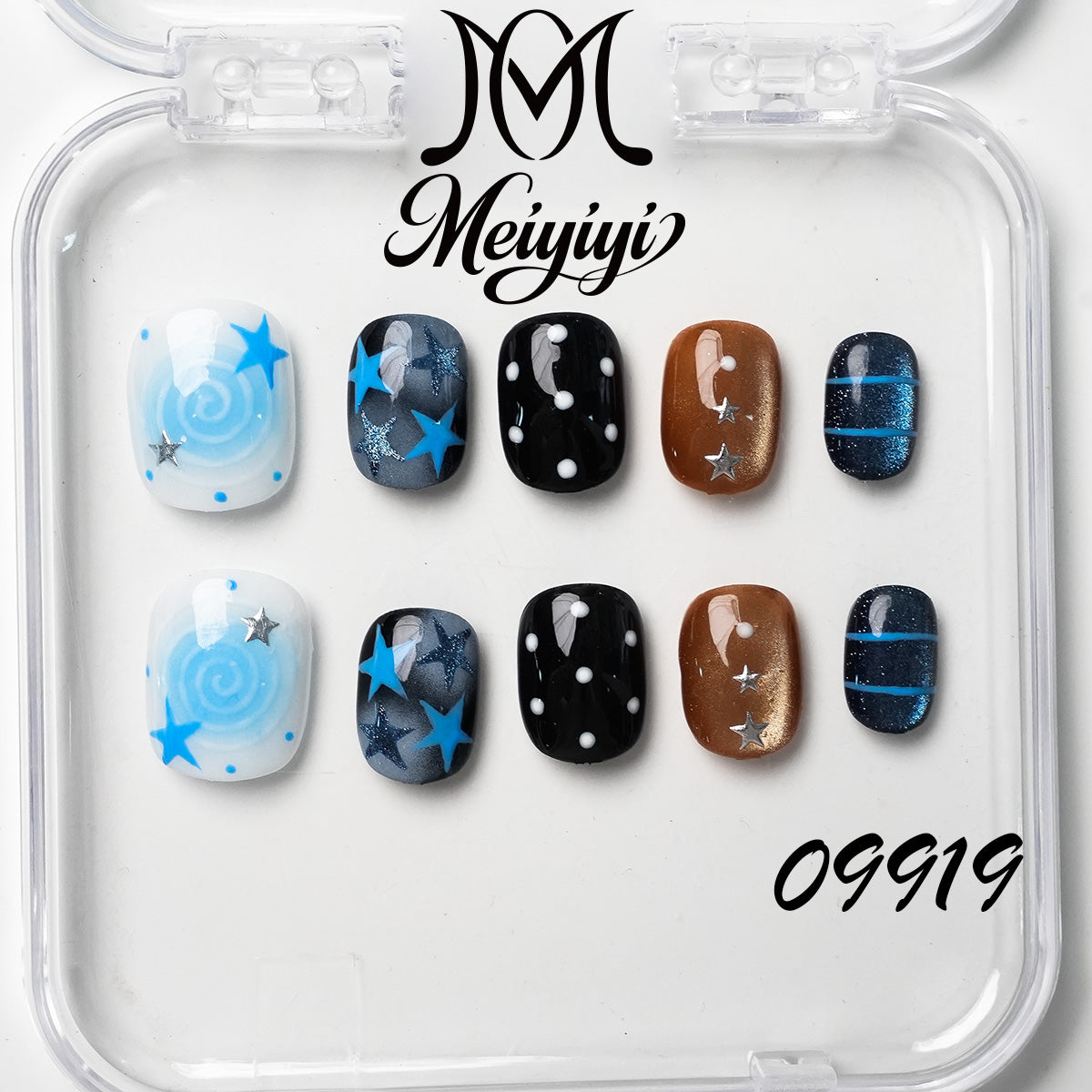 09919-MYY's designer original high-end design customized luxury hand-painted wearable nail art