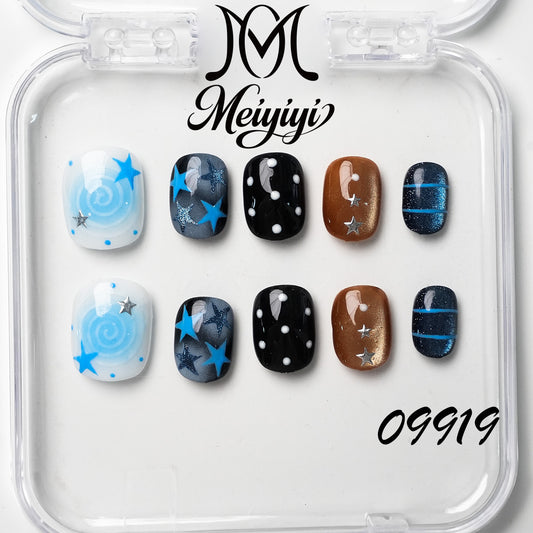 09919-MYY's designer original high-end design customized luxury hand-painted wearable nail art